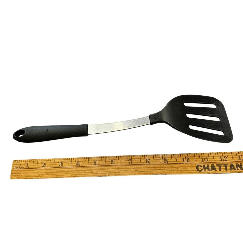 VTG USA Slotted Spatula Turner‎ Stainless Steel Black Nylon 12